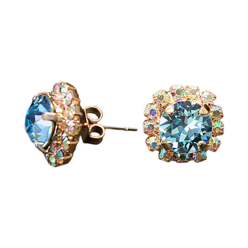 Auskarai "Grožis III (Akvamarino mėlyna)" su Swarovski™ kristalais